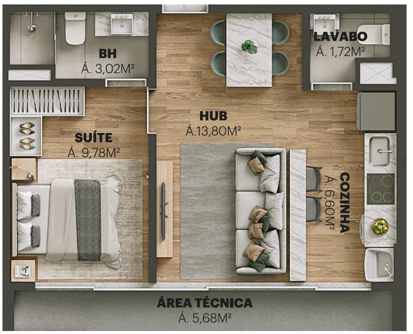 Planta 1 Suíte · Voz 1411 - B