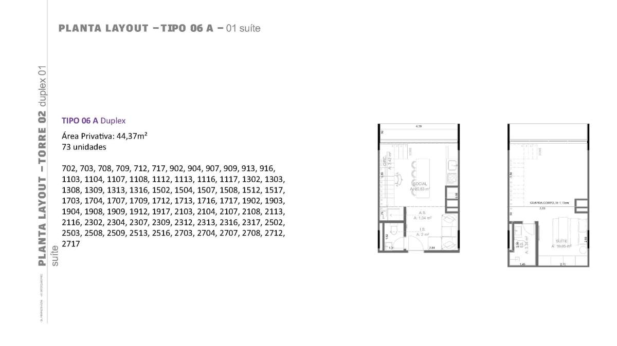 Planta Loft duplex · Veleiros 1108 T2