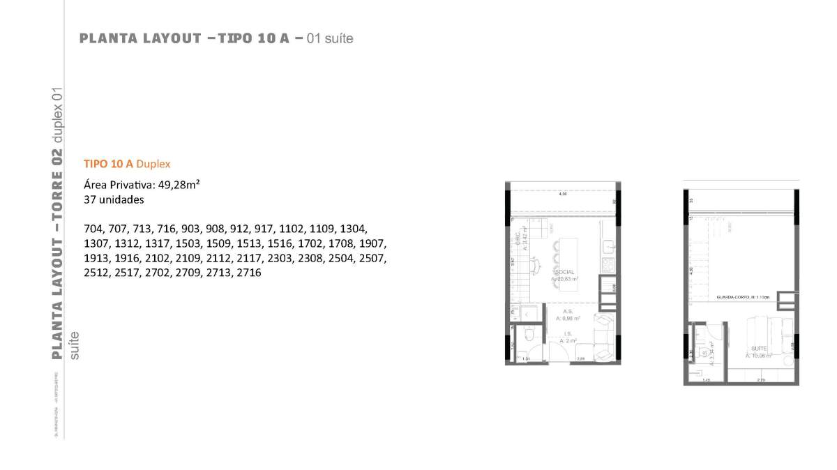 Planta Loft duplex · Veleiros 2709 T2