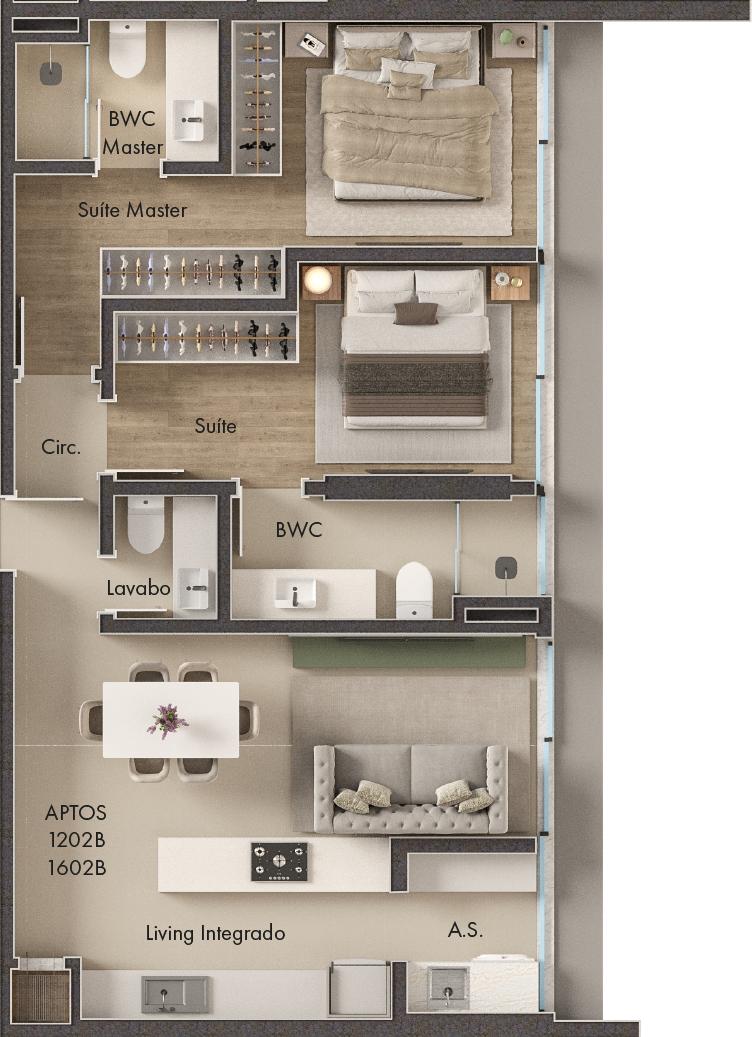 Planta 2 Suítes · Vitta 27 2002B